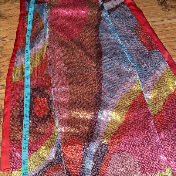 H&M Sequined szL Dress 10 Mini Short Iridescent Shiny Strapless Bling Colorful - Picture 11 of 11